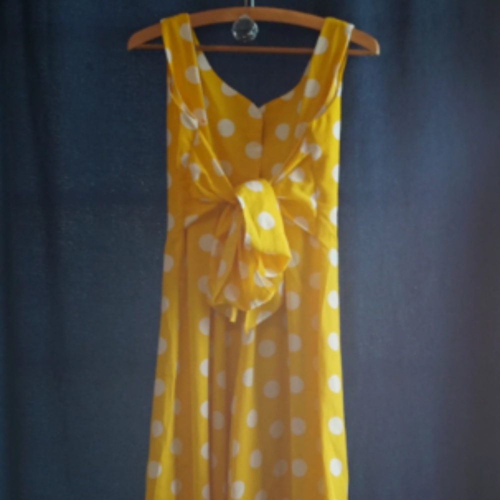 Yellow & White Polka Dot Vintage Jumpsuit X Small